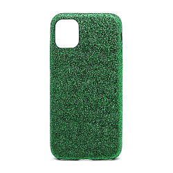 Силиконовый чехол SIBLING для iPhone 11 с блестками зеленый