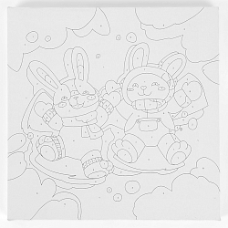 Картина по номерам на холсте «Весёлые друзья», 20×20 см 10943685