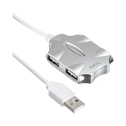 USB-хаб BURO BU-HUB4-0.5-U2.0-Candy 4порт. серебристый