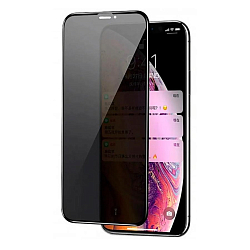 Противоударное стекло 3D NONAME для iPhone 11 Pro/ X/ XS антишпион, черное