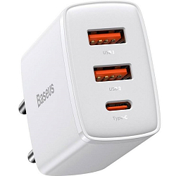 Сетевое ЗУ 2USB/1Type-C BASEUS CCXJ-E02 белый, 30W