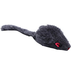 Мышь меховая однотонная 6,5 см, серая   5090618