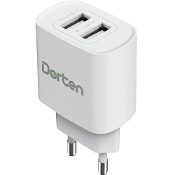 Сетевое ЗУ 2USB 2.4A DORTEN DN206300 White/Белый, QC