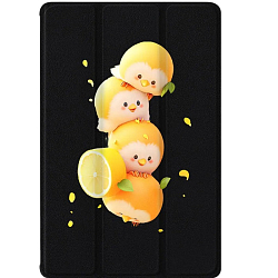 Чехол футляр-книга ZIBELINO для iPad 2025 (A16)/Apple iPad 10 2022 (A3354/A3355/A3356/A2696/A2757/A2777) 10.9" (черный) 8015 ПТИЧКИ АПЕЛЬСИНКИ