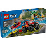 Конструктор LEGO City 60412 Пожарная машина 4х4 со спасательным катером