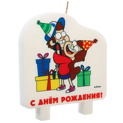 Свеча в торт "С Днем Рождения!", Гравити Фолз, 8х9,3 см   9713999