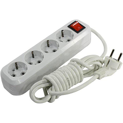 Сетевой удлинитель  3.0м SMARTBUY 4 розетки с выключателем и заземлением ПВС 3х1,0 (SBE-16-4-03-ZS)