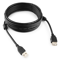 Кабель-удлинитель USB  1.8м CABLEEXPERT (EX-CCF-USB2-AMAF-1.8F), позолоченные контакты, ферритовые кольца
