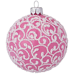 Шар "Вьюнок-веточка морозная" (розовый), 85мм, в подарочной упаковке КУ-85-18470/3