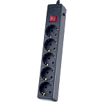Сетевой фильтр  3.0м PERFEO POWER+ 5 розеток, черный (PF-PP-5/3,0-B)