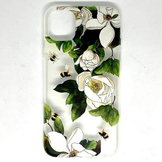 Задняя накладка GRESSO для iPhone 11. Коллекция Цветы 2 прозрачный
