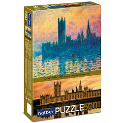 Пазл 500 элементов «Моне. Парламент, заходящее солнце»