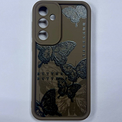 Задняя накладка NONAME  для Samsung Galaxy  A55 объемный бабочки коричневый цвет