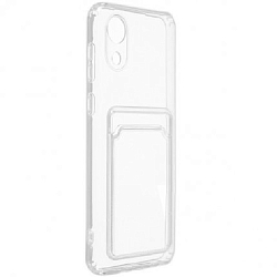 Задняя накладка ZIBELINO Silicone Card Holder Case для Samsung Galaxy A03 Core (прозрачный) защита камеры