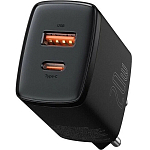 Сетевое ЗУ 1USB/1Type-C BASEUS 20W Compact Quick Charger (CCXJ-B01) черный