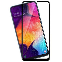 Противоударное стекло 11D NONAME для SAMSUNG Galaxy A10 черное, полный клей, в техпаке