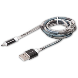 Кабель USB <--> microUSB  1.0м RITMIX RCC-412 коричневый, оплетка из экокожи