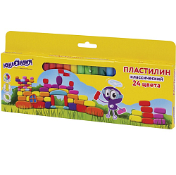 Пластилин ЮНЛАНДИЯ "ЮНЛАНДИК-АРХИТЕКТОР", 24 цв., 480 г, ВЫСШЕЕ КАЧЕСТВО, 105031