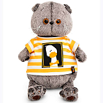 Мягкая игрушка Кот Басик в футболке "Гусик" 22 см (Ks22-292)