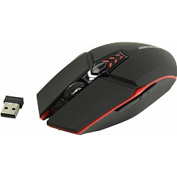 Мышь БП JETACCESS OM-U58G черно-красная (800/1200/1600dpi, 6 кнопок, USB)