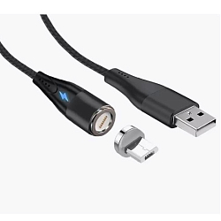 Кабель USB <--> microUSB  1.0м JETACCESS JA-DC28 черный, магнитный