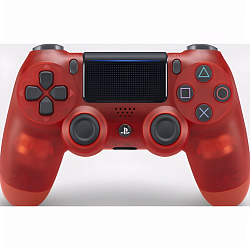 Геймпад БП для SONY PS4 Dual Shock прозрачный красный (не оригинал) (без лого)