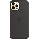 Силиконовый чехол SILICONE CASE для iPhone 12/12 Pro Black (MagSafe + анимация NFC) c LOGO