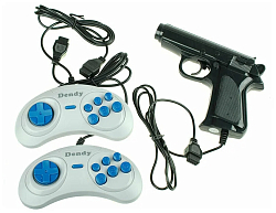 Джойстик 8-bit 10-JS серый+световой пистолет (узкий разъем)