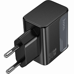 Сетевое ЗУ 1USB/1Type-C 3A HOCOo CS73A Midnight black, PD30W+QC3.0