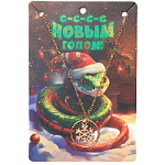 Кулон "Новогодний" снежинка в кольце, цвет белый в серебре, 45 см   9667990