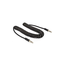 Кабель Jack 3.5 <--> Jack 3.5  1.0м FAISON FS-K-478, SONDER черный, пружинка