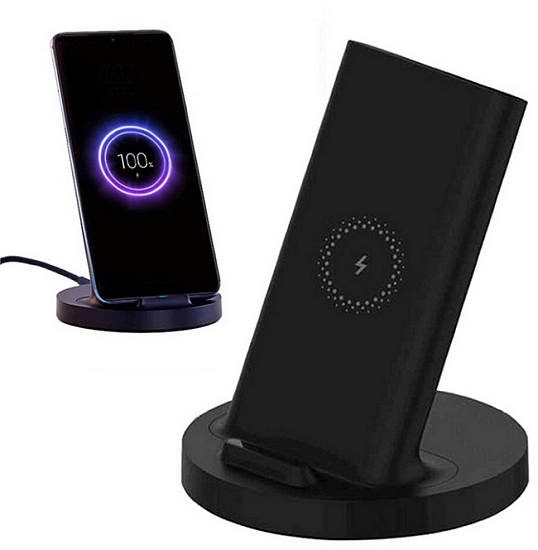 Беспроводное ЗУ Xiaomi Vertical Wireless Charger 20W черное