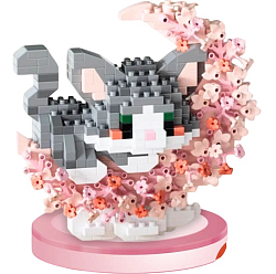 Фигурка-конструктор Кошечка серая с цветами