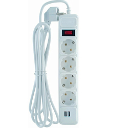 Сетевой фильтр  3.0м СТАРТ SP 4x3 2USB ZVT, белый, 4 розетки