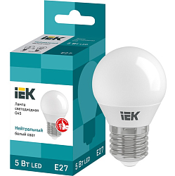 Лампа светодиодная IEK ECO G45 5W/4000К/Е27