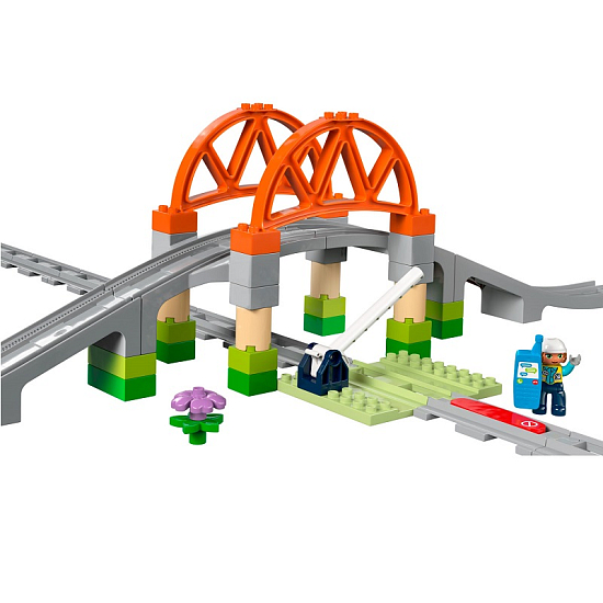Конструктор LEGO DUPLO 10426 Железнодорожный мост и рельсы