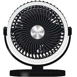 Вентилятор WALKER WFAN-70, подсветка, подвесной крючок, поворотный, рег. наклона, черный