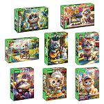 Пазл картонный "КОШАЧЬИ ЗАБАВЫ" 260 элементов АССОРТИ, 220х330мм, HATBER