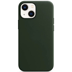 Задняя накладка MOBIS для iPhone 13 Leather Case (темно-зелёный)