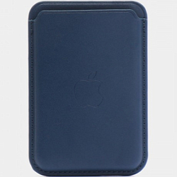 Кошелек для карт MagSafe Leather Wallet для Apple iPhone темно-синий