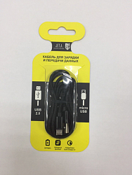 Кабель USB <--> microUSB  1.0м JETACCESS JA-DC21 в оплетке, черный