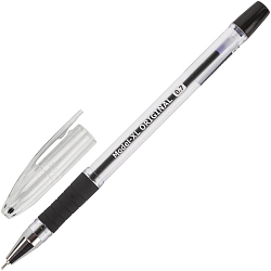 Ручка шарик. черная 0,7мм "Model-XL" ORIGINAL резин. держатель BRAUBERG 143243