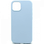 Задняя накладка SILICONE CASE для iPhone 13 mini полная защита, голубой (не оригинал)