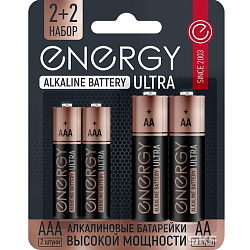 Элемент питания ENERGY LR06+LR03 Ultra BL-2+2 (4/40/320)