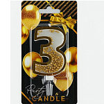Свеча для торта, цифра с шейкером «3», 9,5 х 4 см 10103209