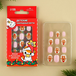 Детские накладные ногти на новый год «Зимняя история», 12 шт 9689264