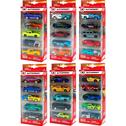 Набор коллекционных машинок 1:64 (5 шт.), 6 наборов в ассортименте с одинаковым артикулом SET-05 ASSORT