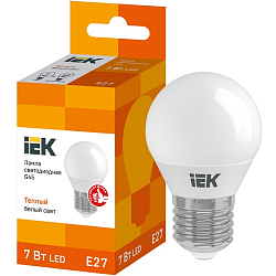 Лампа светодиодная IEK ECO G45 7W/3000К/Е27