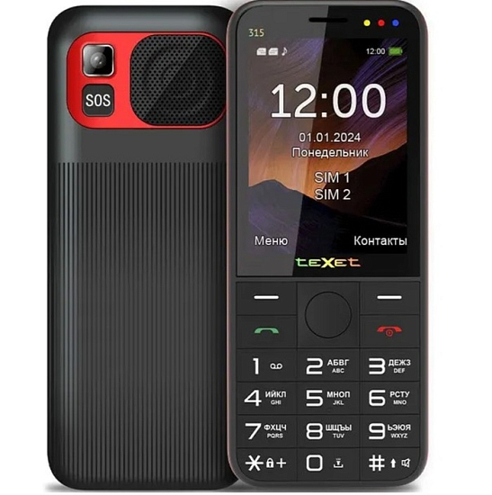 Телефон TEXET TM-315 черный-красный