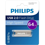 USB 64Gb Philips IRON 2.0, металл, серый